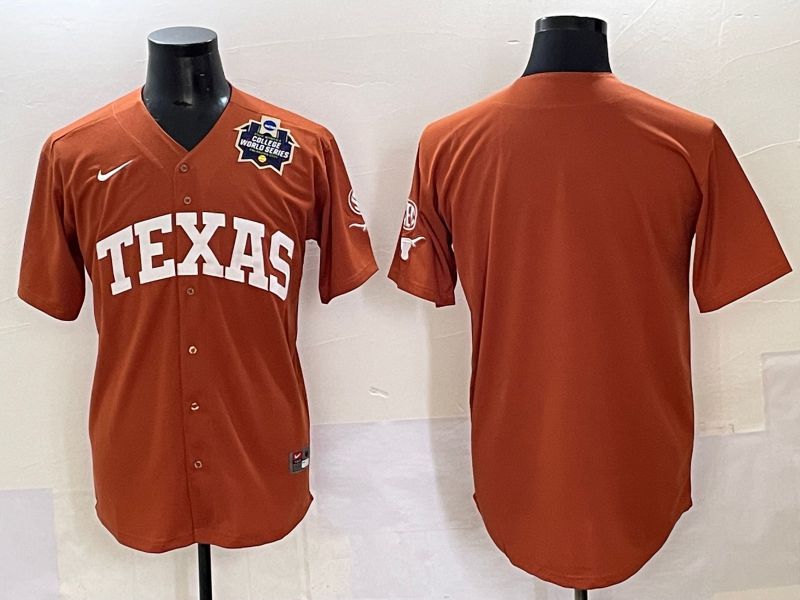Men 2025 Texas Longhorns Blank Brown Joint Name Nike NCAA Jersey style 1
